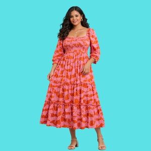 Crosby by Mollie Burch Jade Dress - Pink & Orange Jumping Jags Print - Small